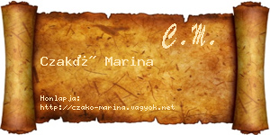 Czakó Marina névjegykártya